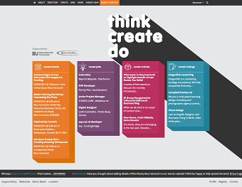 Think Create Do - a website for Creative Industries on the South Coast
