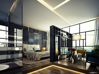 Mondrian Inspired Hotel Room