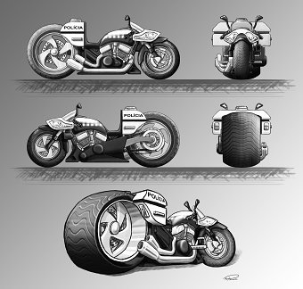 "The League of Rescuers" - sketch 5: police motorcycle