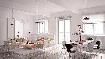 Modern apartment in scandinavian style