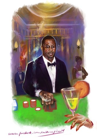 Concept painting of Idris Elba as James Bond 007