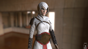 Female Assassin`s Creed character based on Altair