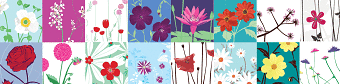 Contemporary floral greeting cards