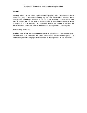 Website Copy, Promotional materials and Social Media