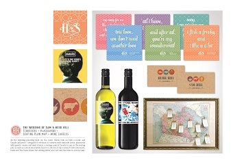 The Wedding of Sam & Heidi Hill {Coasters + Placecards + Seating Plan Map + Wine Labels