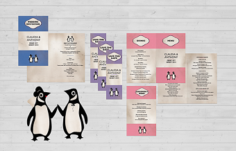 Penguin Book Themed Wedding Stationary
