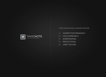 Take Note - Typist app [UX design]