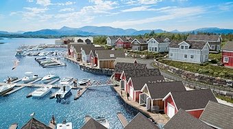 3D rendering of homes in Lysoya, Norway