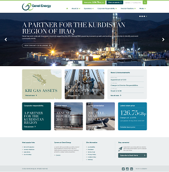Genel Energy Responsive website