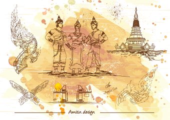 Digital Drawings of Local Culture - Chiang Mai, Thailand