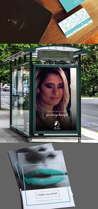 The Queen Make Up Logo & Marketing Material