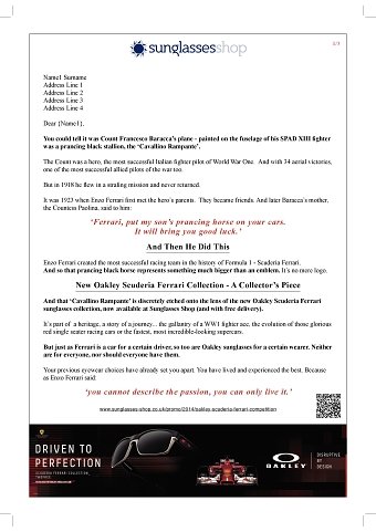Direct Mail Partnership Oakley and Sunglasses Shop