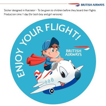 British Airways childrens stickers