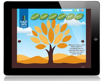 Crazy Jack Organic Website Graphics on iPad