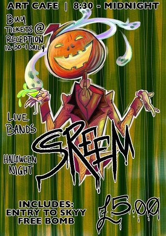 SCREEM Halloween party poster