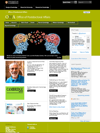 Website for new University Department