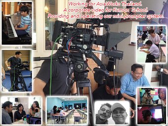 Working as an Teleprompter operator on an Kumon School coporate video.