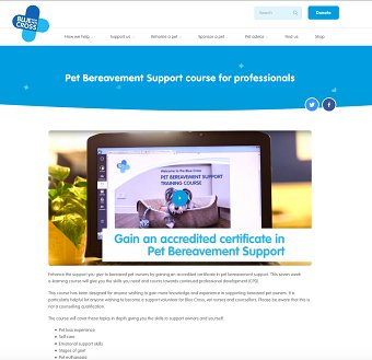 Pet Bereavement Support Service e-learning course
