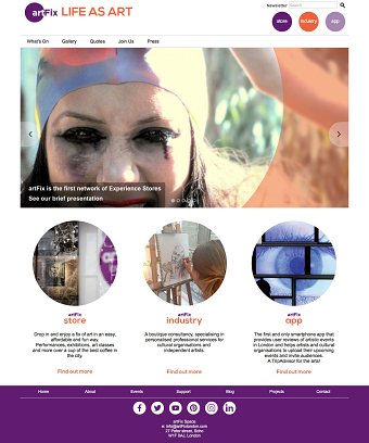 Responsive web design for artFix