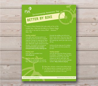Internal Environmental Awareness poster for Financial Services Authroity (now FCA)