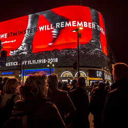Piccadilly Lights Armistice Centenary Commemorative Screening