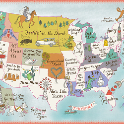 Map of spotify wedding songs for The Washington Post