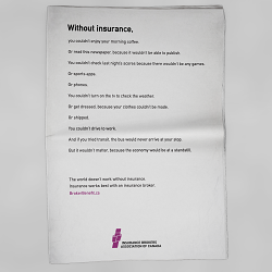 Newspaper Ad for Insurance Brokers Association of Canada