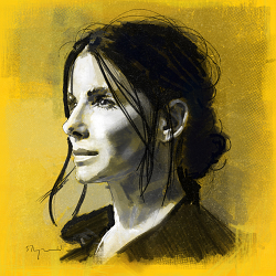 Sandra Bullock portrait by Simon Thompson