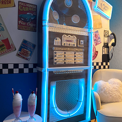 1950s Grease Juke Box & American Diner Scene